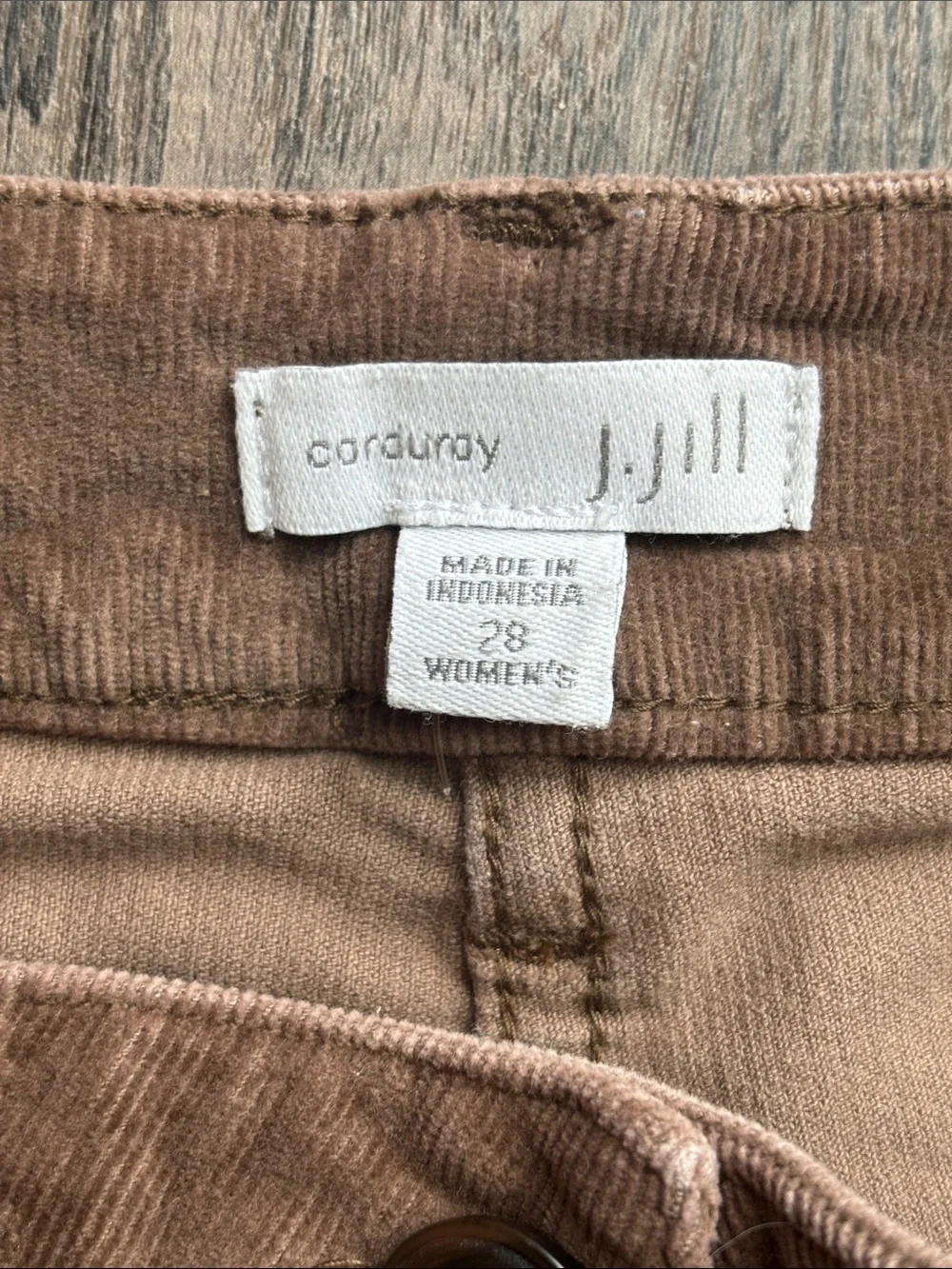 J. Jill Women’s Brown Corduroy Jeans Pants Fall Classic Stretch Fit 28